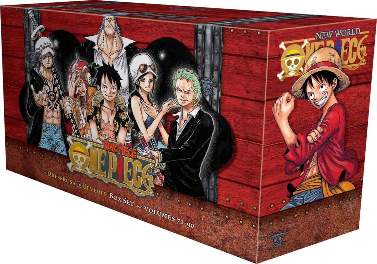 Le coffret 4 de One Piece couvre les volumes 71 à 90. Il est accompagné